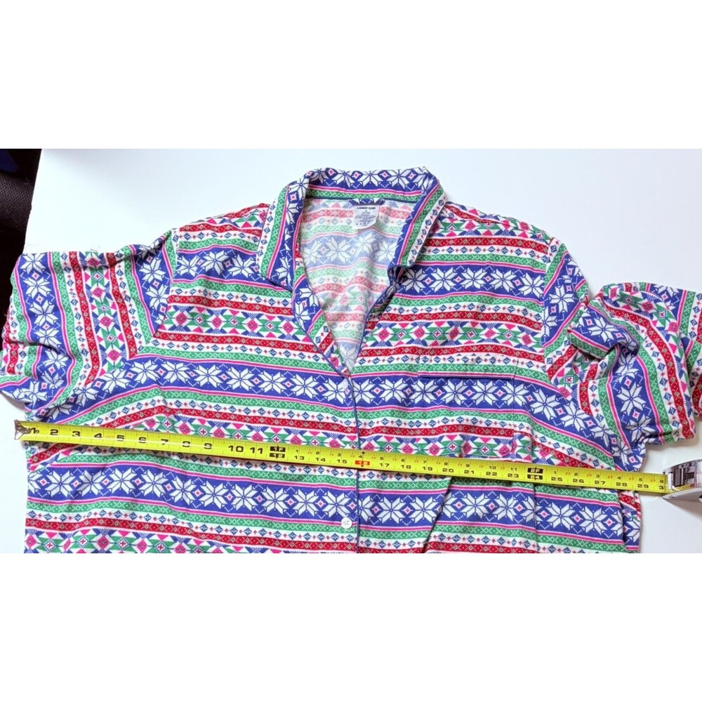 Lands End Women’s Size 3X 24W-26W Plus Sleep Shirt Nightgown Flannel Print Snow - Picture 3 of 6